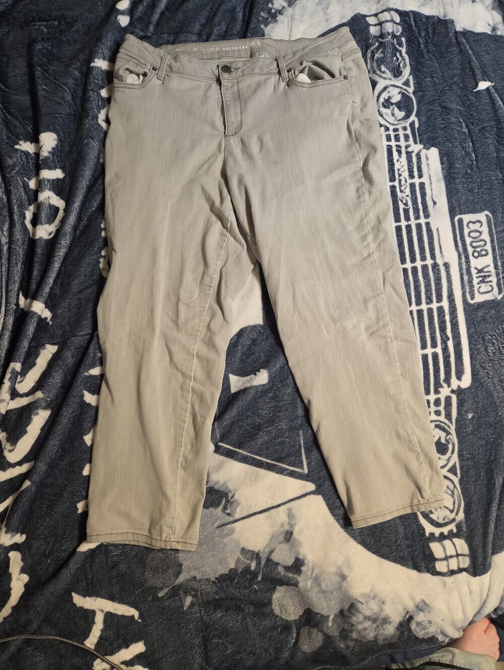 Westport 1962 Grey Mid-Rise Boyfriend Jeans Women's Size 18